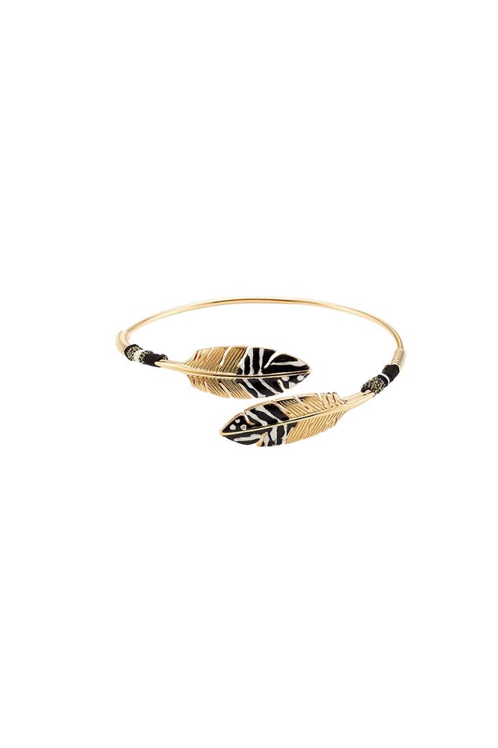 Gas Bijoux Gas Bijoux 24kt Gold Plated Duality Penna Bracelet - Black