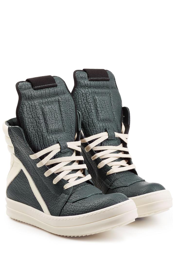 Rick Owens Rick Owens Textured Leather High-top Sneakers - Multicolor