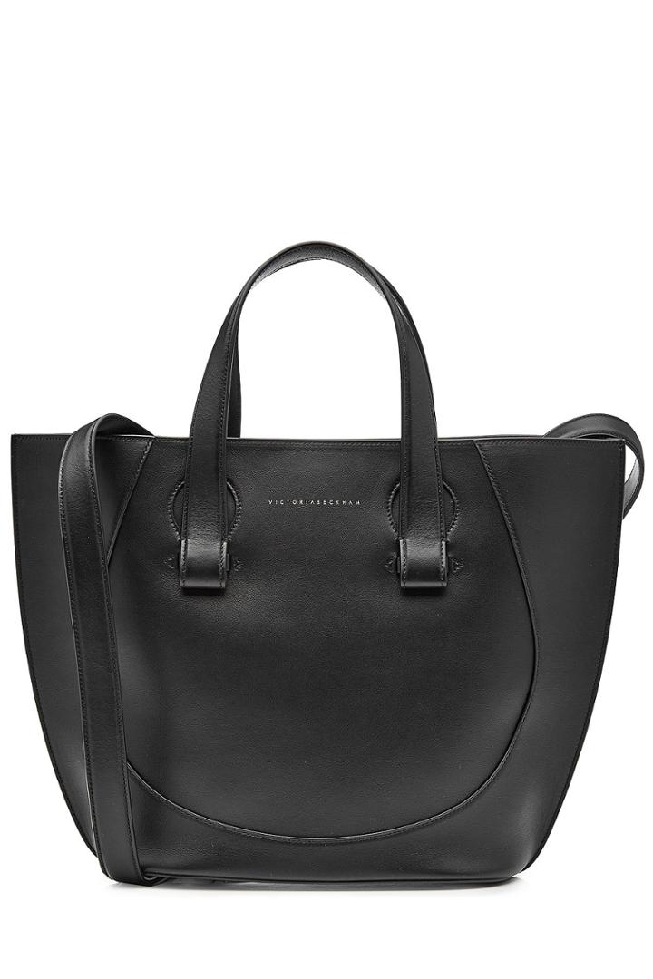 Victoria Beckham Victoria Beckham Tulip Leather Shoulder Bag - Black