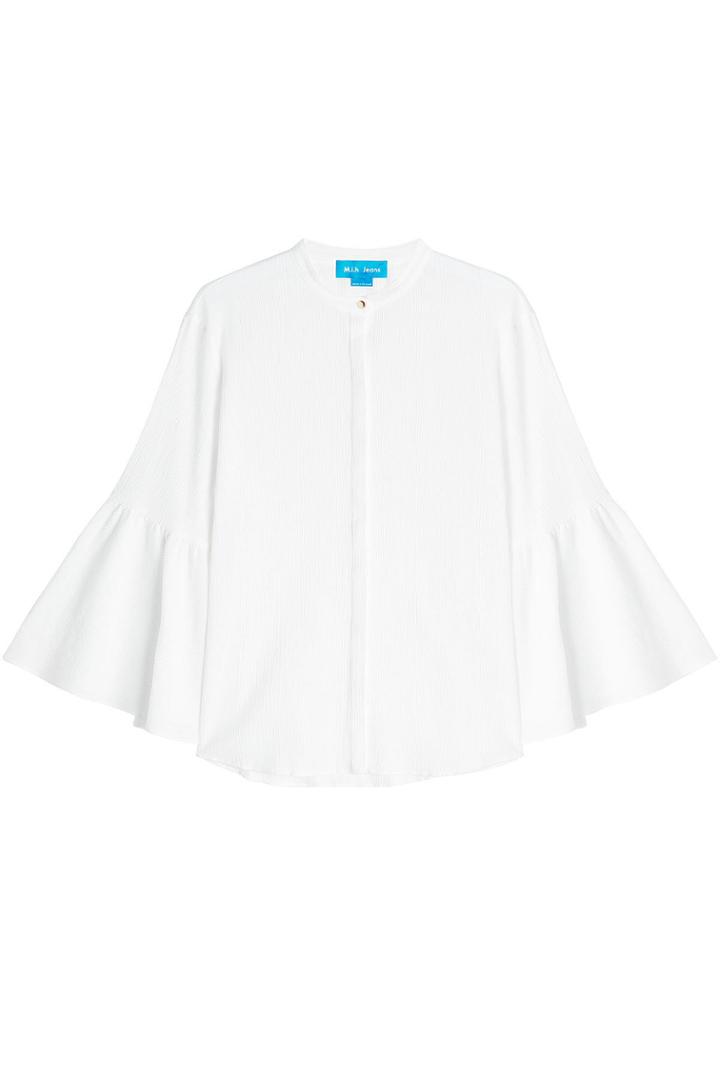 M I H M I H Cotton Blouse With Flared Sleeves - White