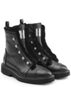 Giuseppe Zanotti Giuseppe Zanotti Embellished Leather Ankle Boots With Shearling Insole