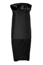 Giambattista Valli Giambattista Valli Silk Blend Dress With Fur Detail - Black