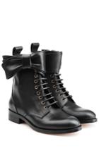 R.e.d Valentino R.e.d Valentino Leather Lace-up Ankle Boots With Bow