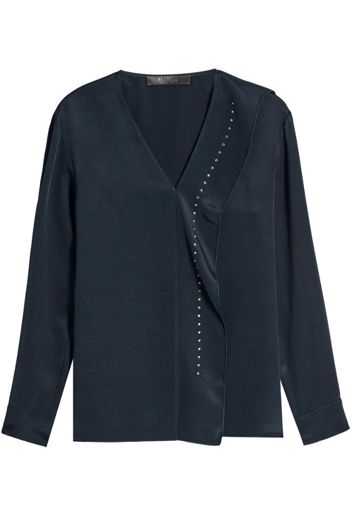 Max Mara Max Mara Saturno Embellished Silk Top