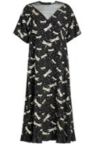 Red Valentino Red Valentino Printed Silk Dress With Point D'esprit