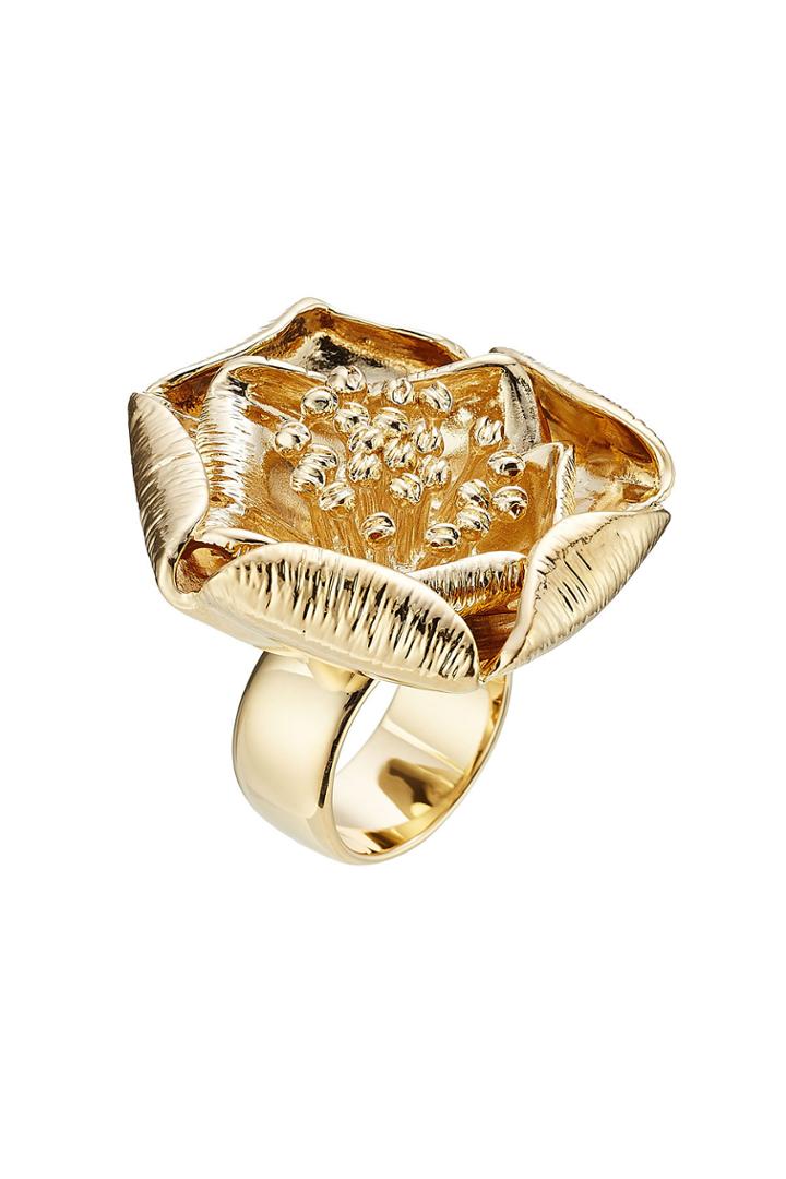 Aur Lie Bidermann Aur Lie Bidermann 18kt Yellow Gold-plated Flower Ring