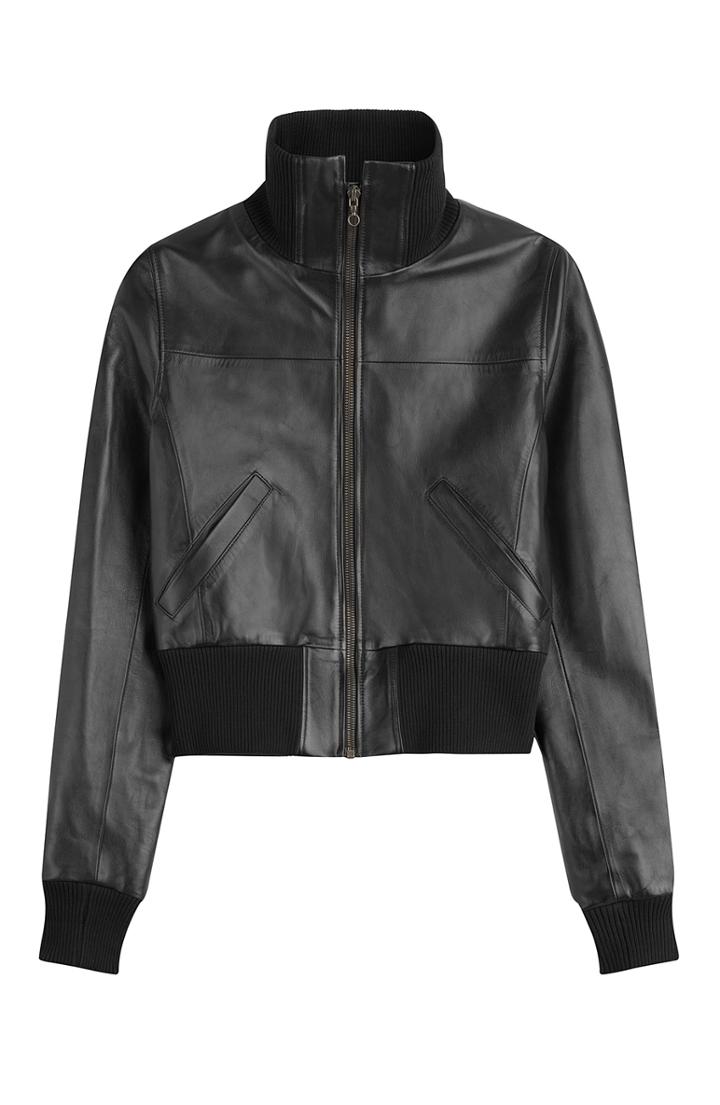 Anthony Vaccarello Leather Bomber Jacket