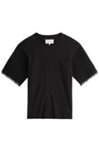 Maison Martin Margiela Cotton T-shirt With Contrast Tweed Sleeves