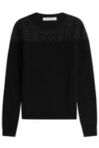 Philosophy Di Lorenzo Serafini Philosophy Di Lorenzo Serafini Wool Pullover With Lace Crochet Top - Black