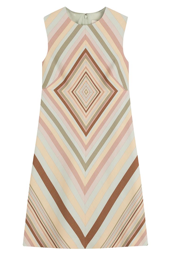 Valentino Valentino Printed Wool-silk Shift Dress - Multicolored