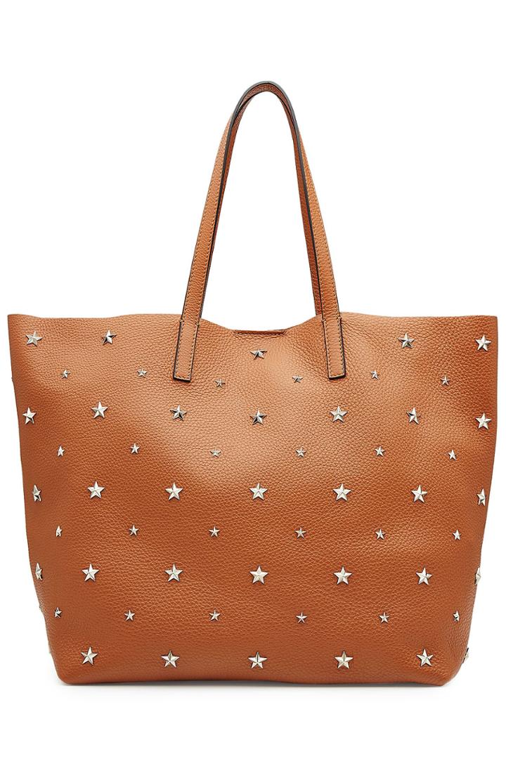 Red Valentino Red Valentino Embellished Leather Tote - Brown