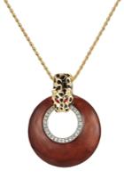 Kenneth Jay Lane Kenneth Jay Lane Gold-plated Leopard Statement Necklace - Brown