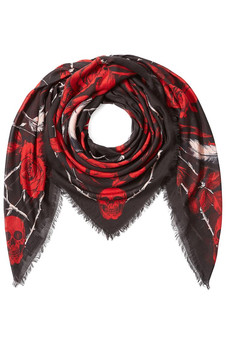 Alexander Mcqueen Alexander Mcqueen Printed Scarf With Silk - Multicolored