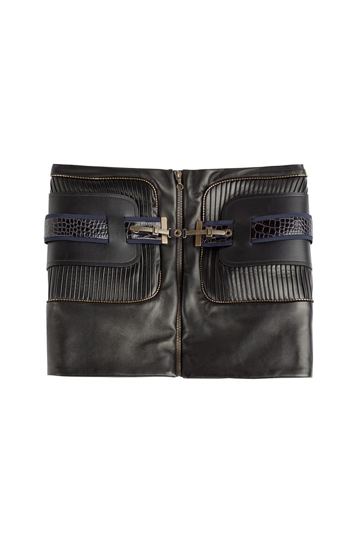Anthony Vaccarello Leather Skirt
