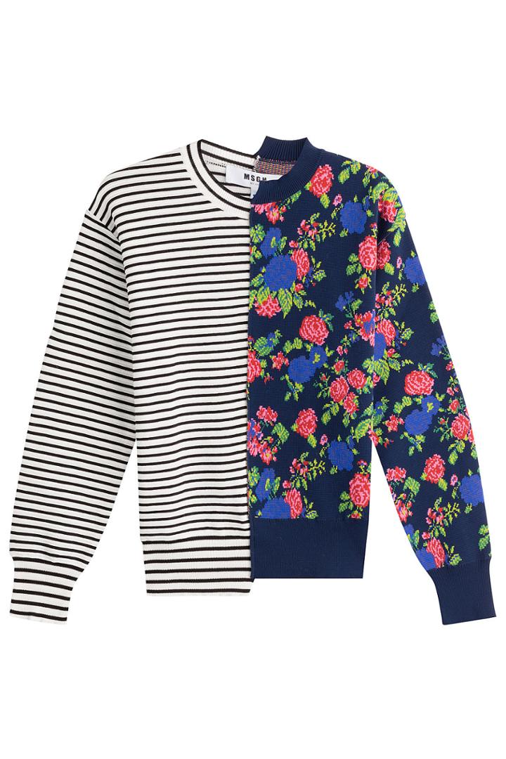 Msgm Msgm Contrast Print Sweatshirt