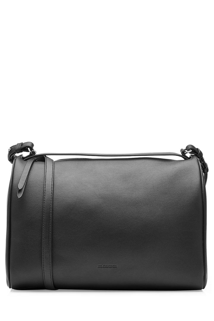 Jil Sander Jil Sander Leather Satchel With Contrast Suede Lining - Black