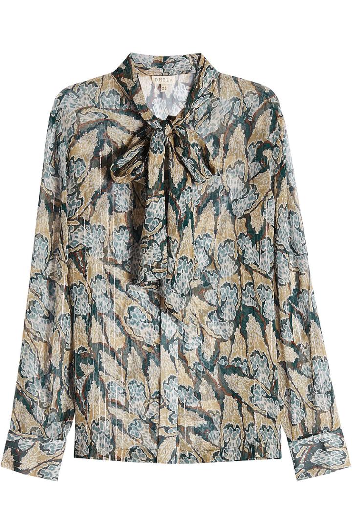 Dhela Dhela Printed Silk Blouse