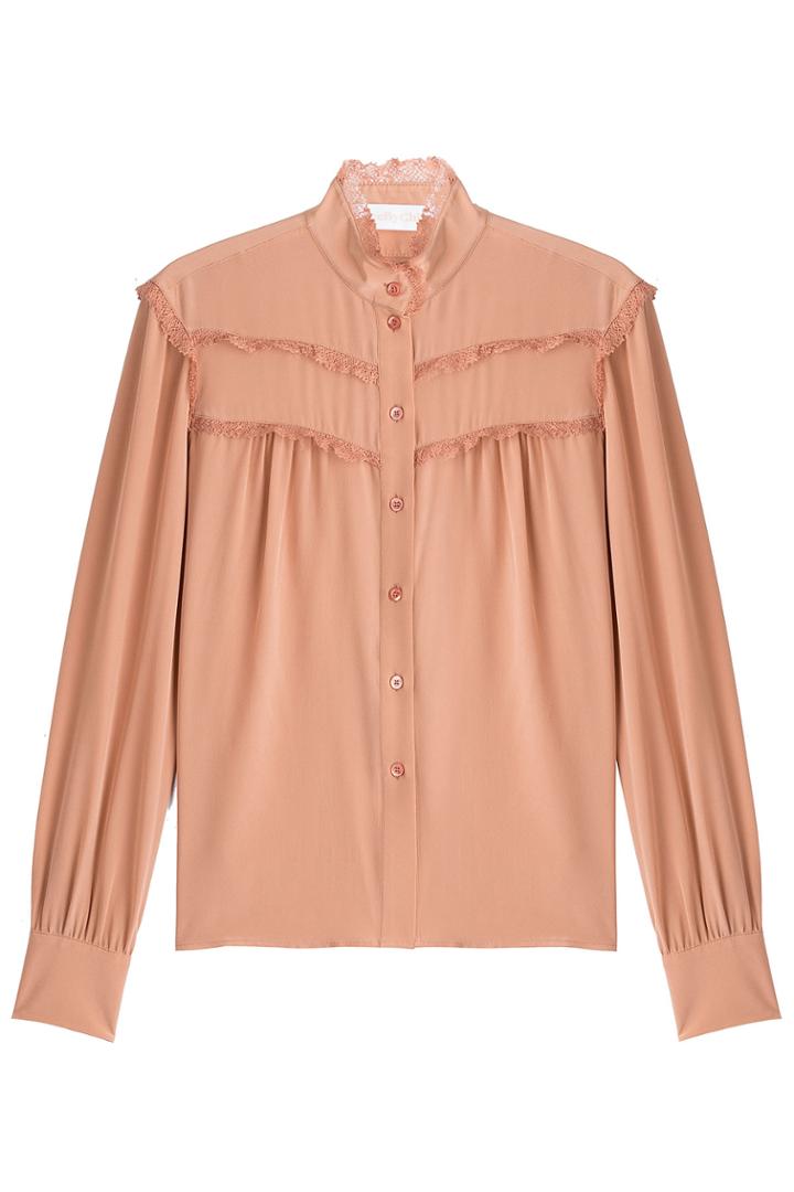See By Chloé See By Chloé Silk Blouse With Lace - Rose