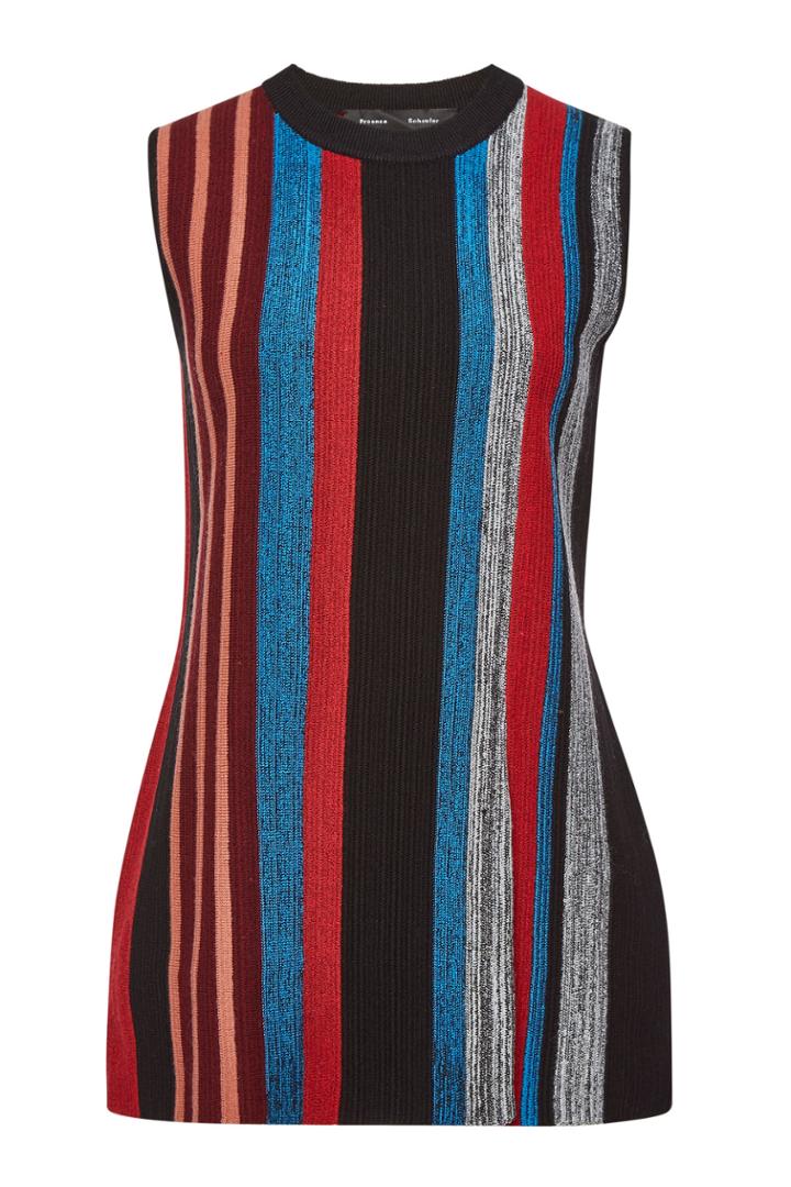 Proenza Schouler Proenza Schouler Wool-silk Marled Ottoman Stripe Knit Tunic