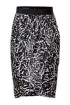 Giambattista Valli Giambattista Valli Silk Animal Print Draped Skirt - Black