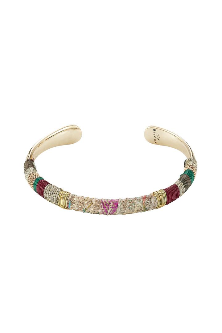 Gas Bijoux Gas Bijoux Massai Bangle With Snakeskin - Purple