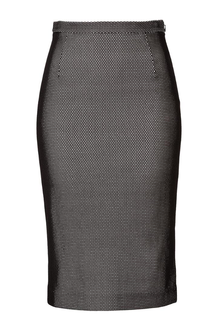 Tamara Mellon Tamara Mellon Bonded Fishnet Pencil Skirt - Black