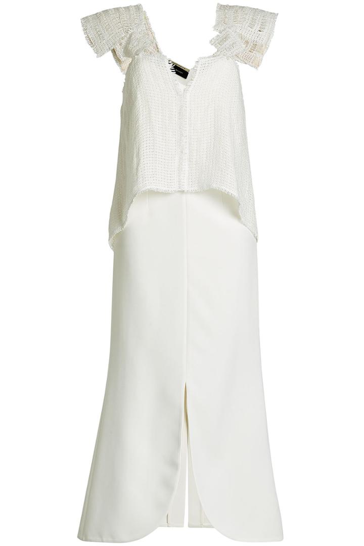 Roland Mouret Roland Mouret Linen Dress With Fringing