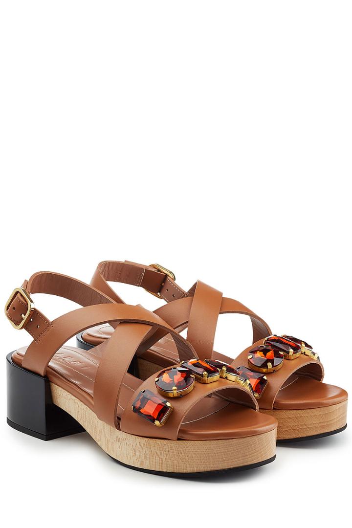 Marni Marni Embellished Leather Sandals