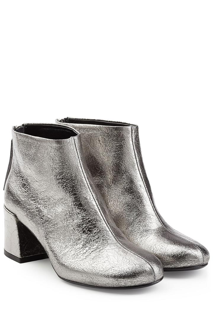 Mcq Alexander Mcqueen Mcq Alexander Mcqueen Metallic Leather Pemburry Boots - Silver