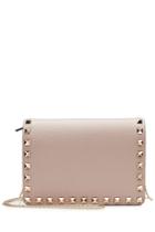 Valentino Valentino Rockstud Leather Shoulder Bag - Beige