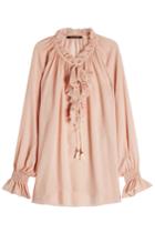 Roberto Cavalli Roberto Cavalli Silk Blouse With Ruffles And Tassels - Pink