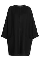 Agnona Agnona Cashmere Cape With Leather - Black