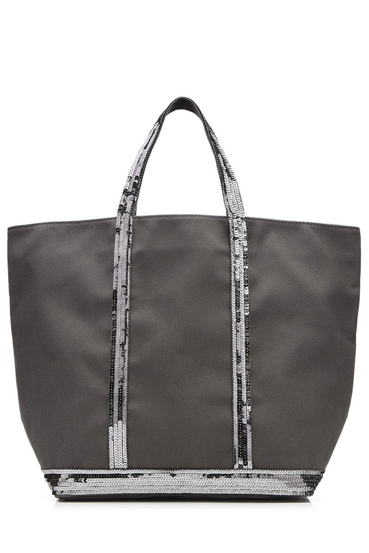 Vanessa Bruno Vanessa Bruno Cotton Tote With Sequin Embellishment - Grey