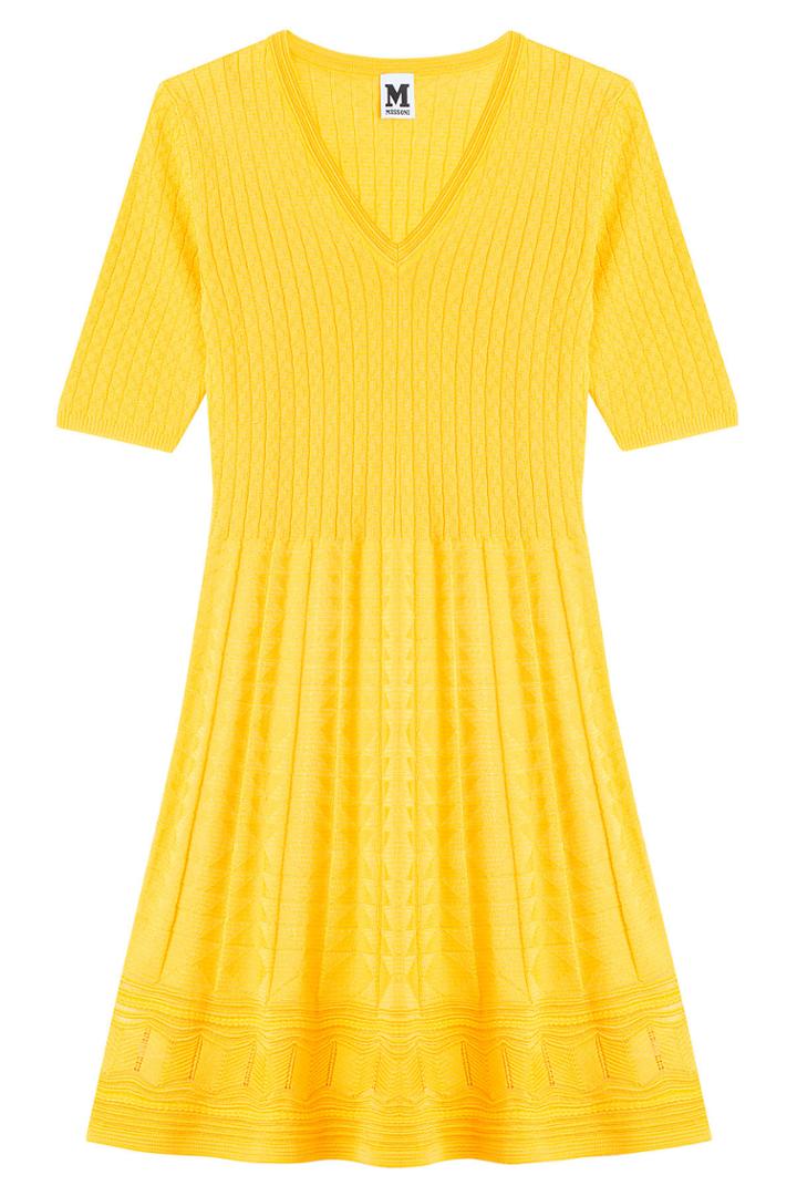 M Missoni M Missoni Knit Dress With Virgin Wool - Yellow