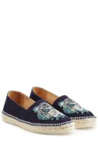 Kenzo Kenzo Embroidered Cotton Espadrilles - Blue