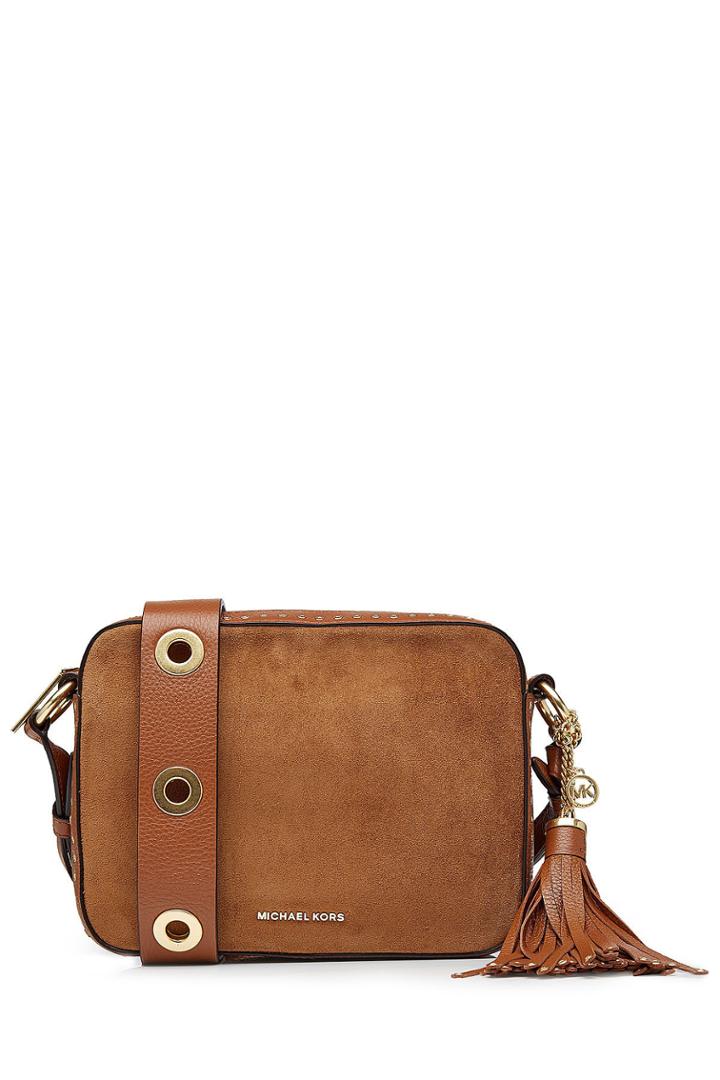 Michael Michael Kors Michael Michael Kors Brooklyn Large Suede Camera Bag