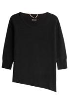 81 Hours 81 Hours Cashmere Pullover With Asymmetric Hem - Black