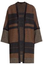 Etro Etro Wool-cotton Cape With Silk Fringe - Brown