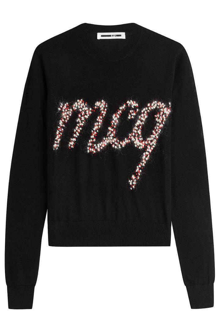 Mcq Alexander Mcqueen Mcq Alexander Mcqueen Wool Pullover With Embellished Knit Logo