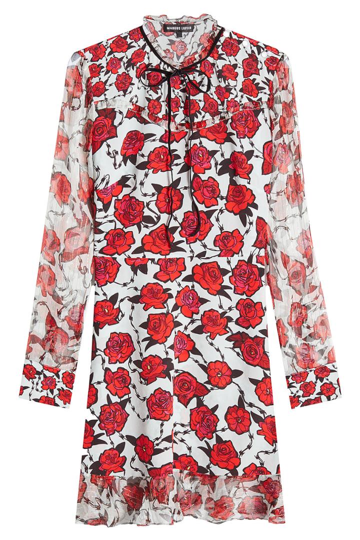 Markus Lupfer Markus Lupfer Printed Silk Dress