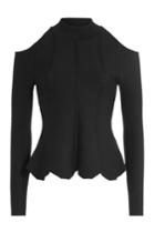 Jonathan Simkhai Jonathan Simkhai Pullover With Cutout Shoulers And Peplum - Black