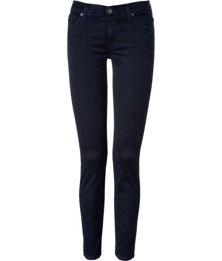 Seven For All Mankind The Skinny Jeans In Gummy Denim Blue Black