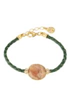 Gas Bijoux Gas Bijoux 24kt Gold-plated Metal And Python Bracelet - Green