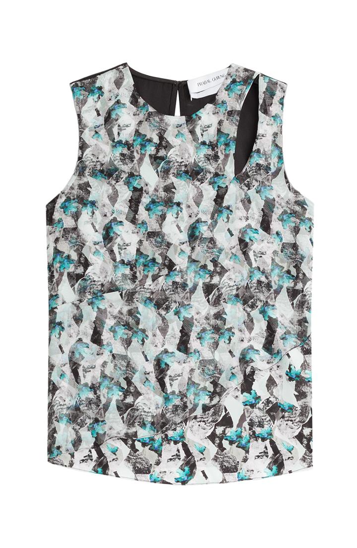 Prabal Gurung Printed Silk Blouse