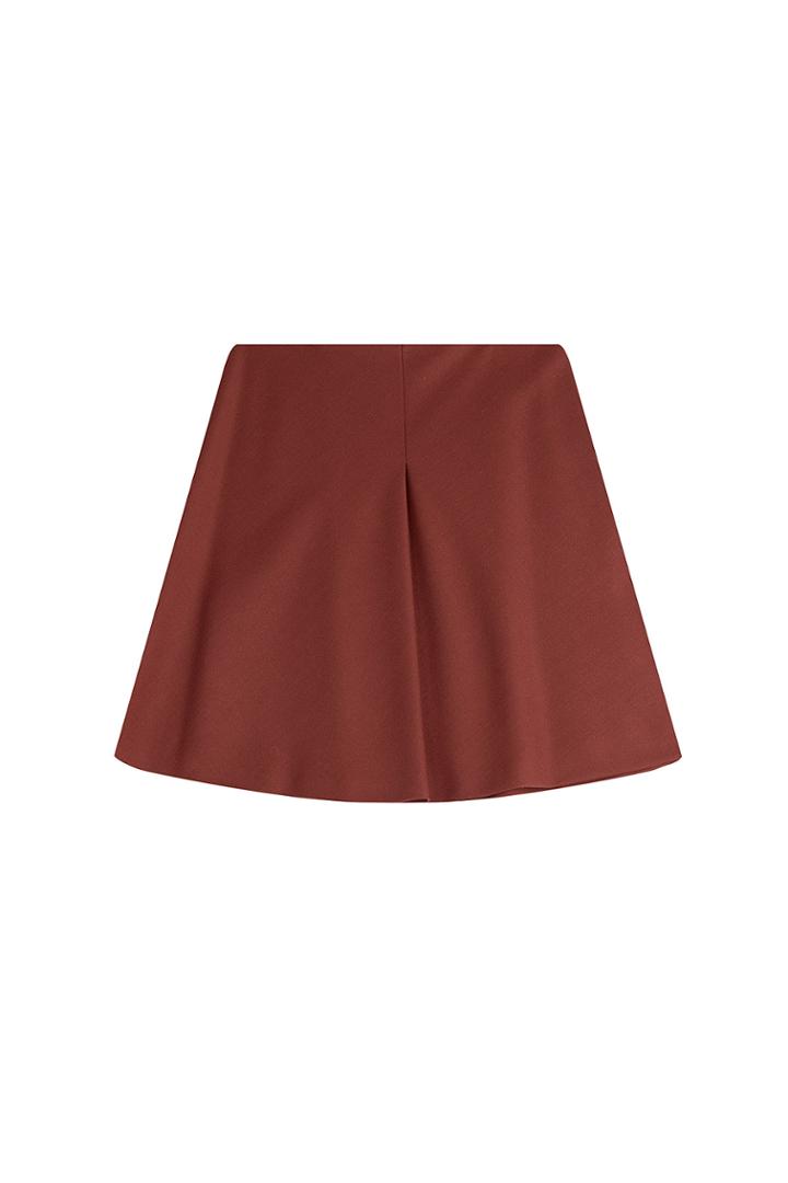 Jil Sander Navy Jil Sander Navy Flared Wool Skirt - Red