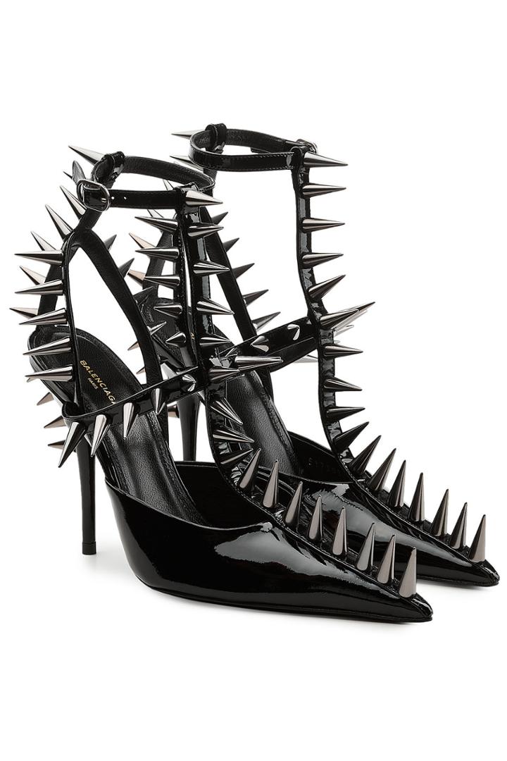 Balenciaga Balenciaga Patent Leather Pumps With Spike Embellishment
