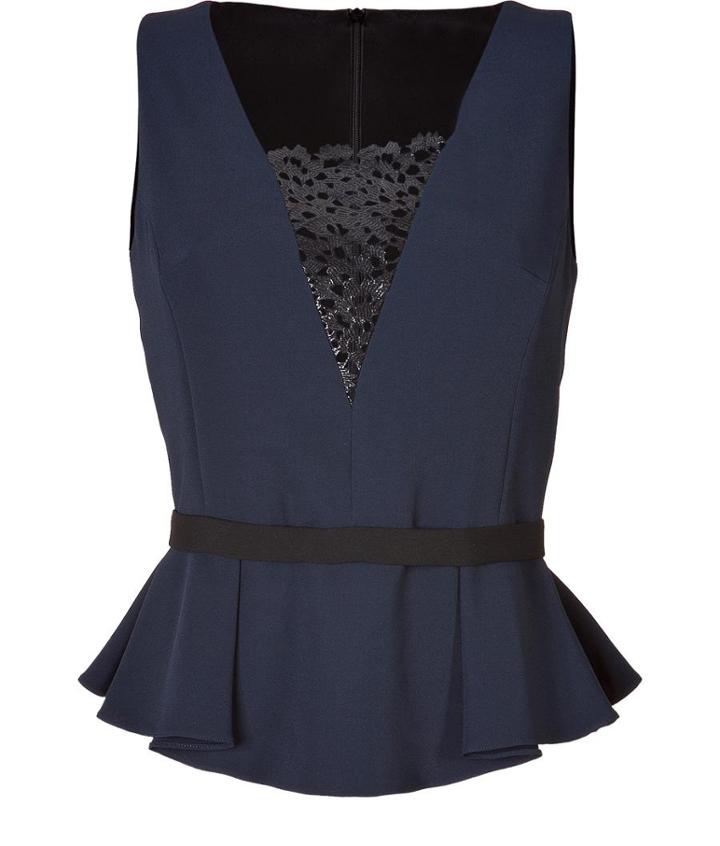 Peter Pilotto Peplum Shell With Metallic Lace