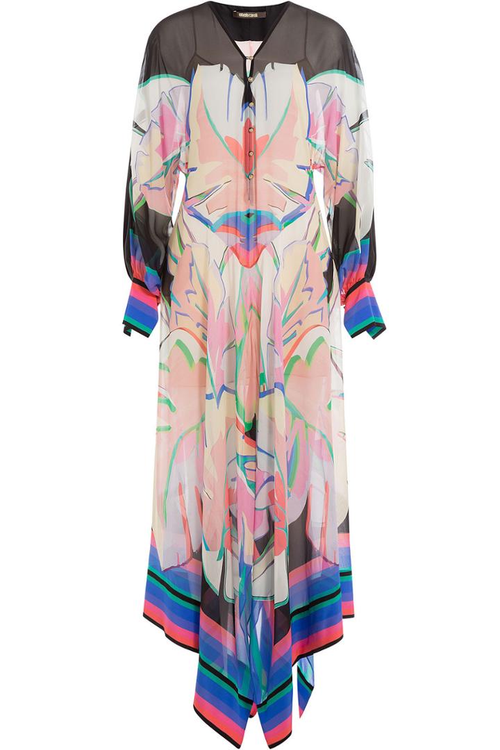 Roberto Cavalli Roberto Cavalli Printed Silk Maxi Dress