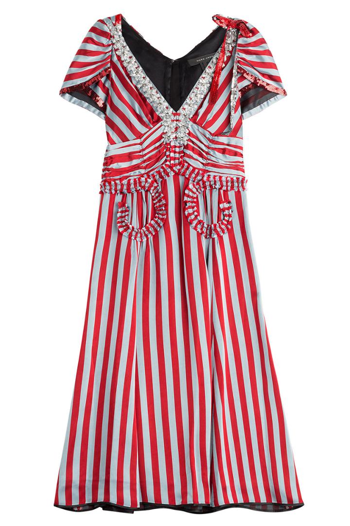 Marc Jacobs Marc Jacobs Striped Dress With Sequin And Crystal Embellishment