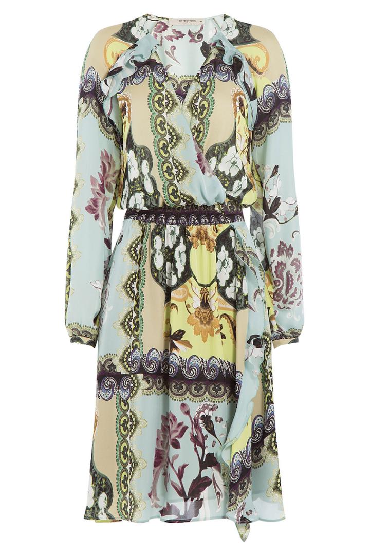Etro Etro Printed Silk Wrap Dress - Multicolored